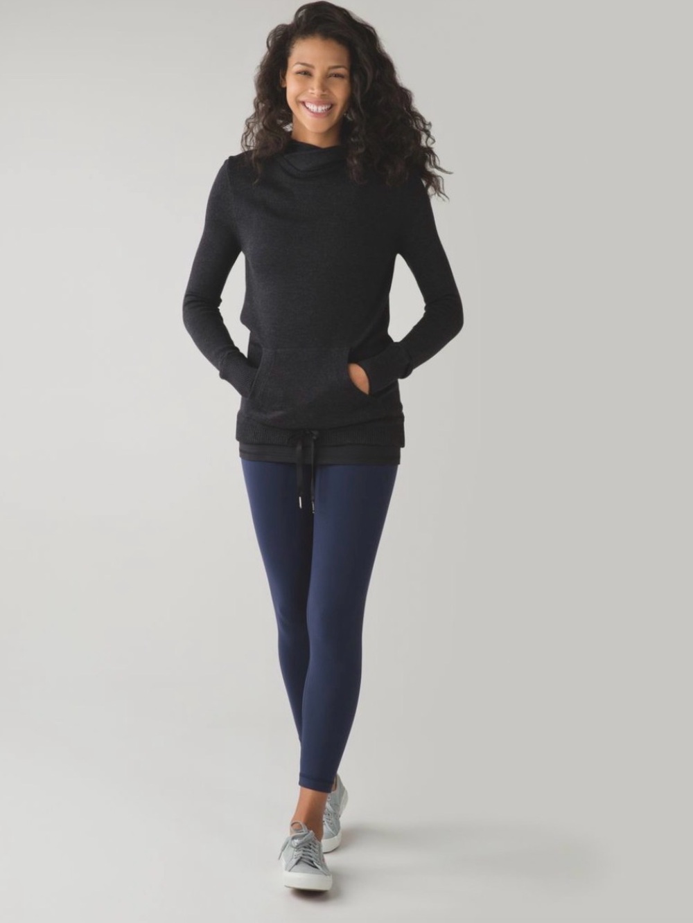 Lululemon Sweet Savasana Pullover Grey Knit Sweater Hoodie Light Weight Medium